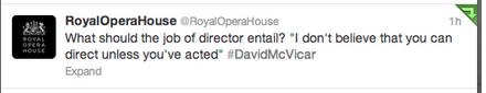 David McVicar tweets from the Royal Opera